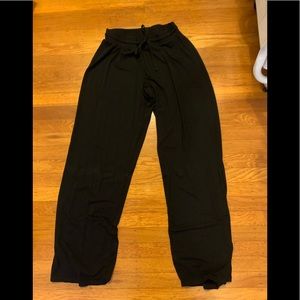 high waisted black flowy pants